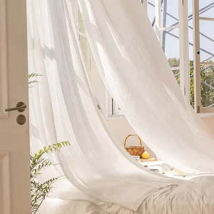 Motorized White Sheer Voile Curtains Elegant Luxury Home Textiles for Hotels Window Curtains Use