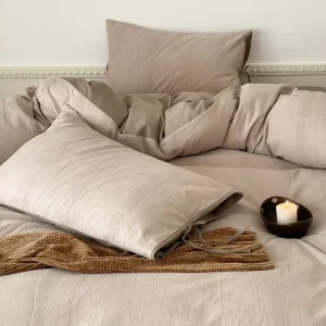 Mulit Size Solid Khaki Color Breathable Comforter Cover Set Cotton Duvet Cover Set Premium Quality Cotton 4 Pieces Bedding Set