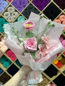 Multi-Color Crochet Sunflower Bouquet Handmade Forever Flower Arrangement Elegant Gift for Graduation and Halloween