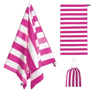 Multi-Color Floral Printed Sand-Free Beach Towel Quick Dry Microfiber Towel with Carry Pouch for Adults Modern Everyday Use