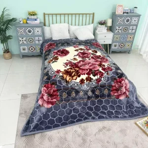 Multi Color Flower Design 1 Ply 100% Polyester Raschel Blanket Woven Warm Soft Anti Dust Mite Anti Decubitus Four Seasons Use