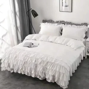 Multi Color Options 100% Polyester Duvet Cover Set Bedding Set 200TC Thread Count Luxury Bed Skirts Covers Washable