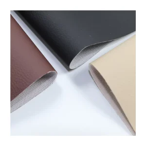 Multi Color PVC Synthetic Leather with Mesh Backing Litchi Grain Fabric for Auto Seats Sofa Waterproof Eco Friendly