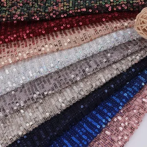 Multi Color Selection Textiles Fabric Mesh Elastic Sequin Embroidery Clothing Fabrics for Dress and Peaty Wear