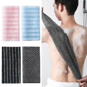 Multi-Function Nylon & Plastic Bath Towel Long Exfoliating Washcloth Back Scrubber Belt for Shower