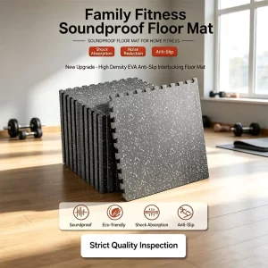 Multi Functional Interlocking Rubber Floor Mats for Gym Fitness Exercise Heavy Duty Rubber Tiles for Home Gym