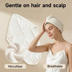 Multi-Functional Super Absorbent Cotton Hair Drying Cap Towel Quick Wet Hair Dryer Soft Comfortable Reusable Elastic