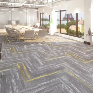 Multi Level Loop Carpet Tiles 100×25 Bitumen Backing Walk off Commercial Carpet Tiles
