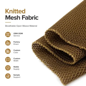 Multi Purpose Knitted Mesh Fabric Breathable Polyester Open Weave Material For Garment Sportswear Bag Industry
