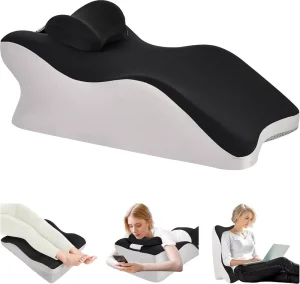 Multi Purpose Memory Foam Reading Pillow with Chest Support Knitted Neck Design Pillow for Prone Sleeping Intimate Use