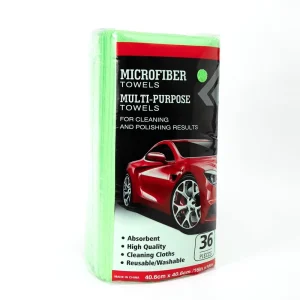 Multi-Purpose Microfiber Towel Wash Cloth 36 Packaged Reusable Microfiber Cloth for Car Detailing Drying