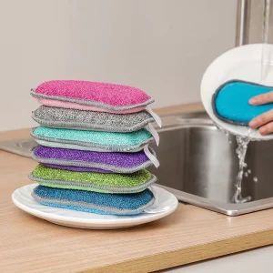 Multi Purpose Sponges Kitchen by Scrub it Non Scratch Microfiber Sponges for Clean Reusable Dish Sponge for Dishes Pots and Pans