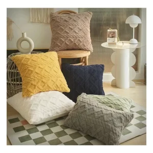 Multi-Size Plush Pillowcase Striped Dot Knitted Three-Dimensional Lines for Home for Living Room Sofa Throw Cushion Cover