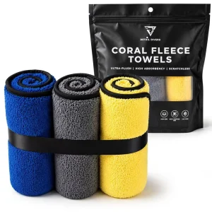Multi color Silk Banded Microfiber Car Wash Towels 600GSM Super Absorbent Scratch Free Detailing Cleaning Cloth