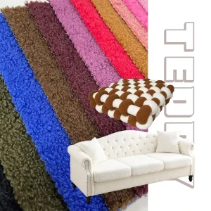 Multi color Teddy Fleece Fabric Curly Boucle Fabric Polyester for Sofas Wool Fleece Sofa Fabric Upholstery