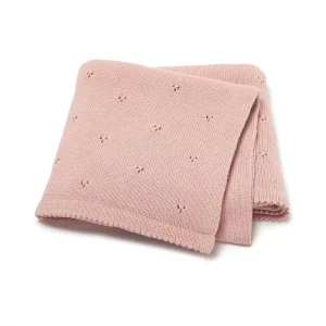 Multi functional Cotton Knitted Baby Blanket Personalized Hollowed out Blanket for Custom Name Embroidery