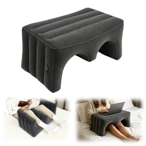 Multi functional Flocked Inflatable Lap Desk Portable Laptop Reading Table Air Travel Foot Rest Pillow for Bed Sofa Car Work