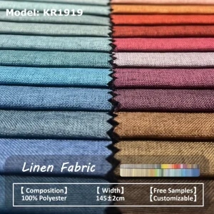 Multi functional Heavyweight PA Coated Linen Fabric Abrasion Resistant Plain Textile Woven Sofa Curtain Fabric for Home