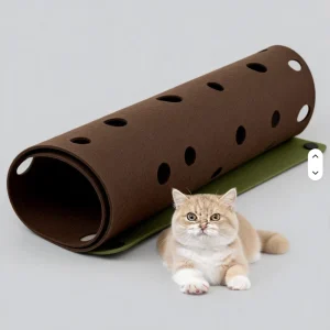 Multi-hole Collapsible Cat Tunnel Bed Durable Polyester Felt Interactive Pet Toy Indoor Cat Exercise Mat Hide and Seek Game