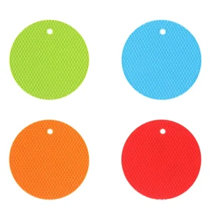 Multi purpose Round Silicone Trivet Mats Honeycomb Pattern Heat Resistant Pot Holders for Kitchen Countertop