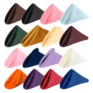 Multicolor Cloth Napkins Polyester Dinner Washable Napkins Cloth Bulk for Wedding Party Holiday Birthday Banquet Supplies
