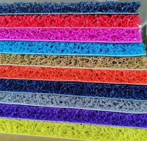Multicolor PVC Coil Mat Rolls with Firm Backing Cushion Spaghetti Door Mat for Cars Floor Mats