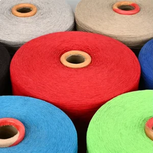 Multicolor Yarn Dyed Eco Friendly Recycled Regenerated Cotton Polyester Blended OE Carded Yarn Ne0.5s Ne30s T Shirt Sweater