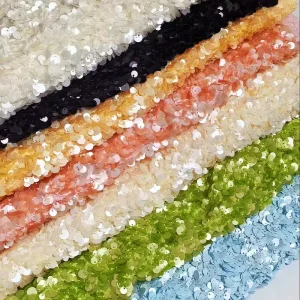 Multicolored Apparel Material Polyester Chiffon Full Large Mesh Sequin Embroidery Fabric for Evening Dress Accessories