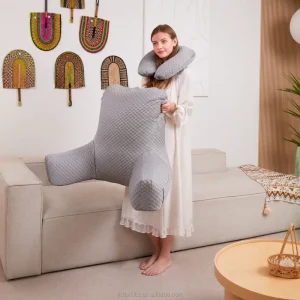 Multifunctional Back Support Reading Pillow with Adjustable Breathable 3D Textured Toddler Sit Up Cushion for Bed
