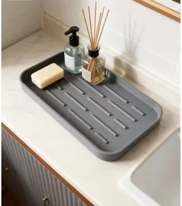 Multifunctional Food grade Silicone Drying Mat Soap Holder Heat Resistant Non Slip for Kitchen Counter Tableware Bath Storage