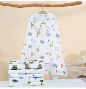 Multifunctional Square Baby Bath Blanket Eco Friendly 100% Cotton for Home Bathroom Beach Use Muslin Printed Cloth Towel