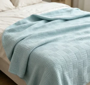 Multifunctional Summer Knitted Waffle Blanket Made of Pure Cotton Breathable and Warm for Beds and Sofas Customizable