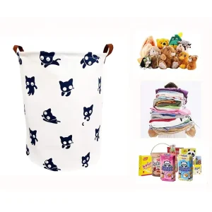 Multifunctional Woven Nylon Fabric Lid Storage Collapsible Portable Modern Bathroom Laundry Baskets