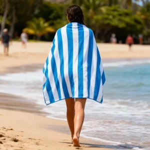 Multiple Colors Striped Skin-friendly Lightweight Quick-drying Recyclable Microfiber Outdoor Sports Beach Towel
