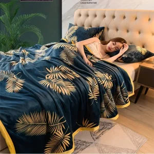 Multiple Patterns Available Printed Raschel Throw Blanket Cozy Plush Blanket for Bed Soft and Lightweight