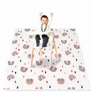 Multiple Patterns Baby Anti Slip Food Splash Mat for Eating Mess Waterproof Floor Protector Washable Baby Splat Mat