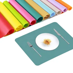 Multipurpose Large Size Classic Square Eco Friendly Silicone Placemat Waterproof Heat Resistant Non Slip
