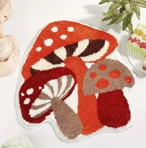 Mushroom Tufted Floor Mat Soft Feet Feel Comfortable Non Slip Living Room Children’s Bathroom Mat