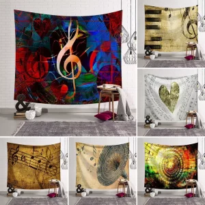 Musical Wall Hanging Wall Art Bedroom Living Room Note Wall Tapestry