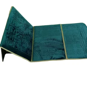 Muslim Foldable Prayer Mat With Pocket Islamic Plain Prayer Mat Sejadah Prayer Mat With Backrest
