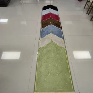 Muslim Islamic Foldable Raschel Prayer Mat Tufted Thick Foam Non-slip Animal Print Polyester Modern Kitchen Mat