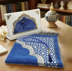 Muslim Praying Rug Set With Pray Beads Custom Luxury Islamic Gift Portable Ramadan Supplies Eid Decoration Prayer Mat