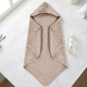 Muslin Cotton Baby Hooded Towel Baby Towels Newborn Essential 2 Pack 32×32 Inch Soft Absorbent Bath Towel for Infants Toddlers