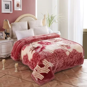 Muslin Double Layer Blanket Heavy Weighted Plush Fleece Extra Large Raschel Blanket