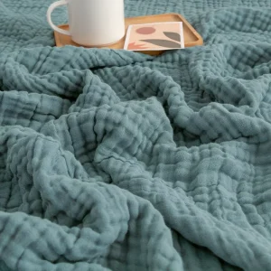 Muslin Throw Blanket 100% Cotton 4 Layer Breathable Double Bed Size All Season Soft Lightweight