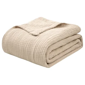 Muslin Throw Blanket 100% Cotton Soft Bed Blankets for Adults and Baby Lightweight Soft Breathable Throw Blanket
