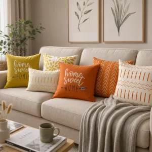 Mustard Yellow Geometric Throw Pillow Cover Soft Polyester Boho Arrow Pattern Decorative Cushion Case Shell for Sofa