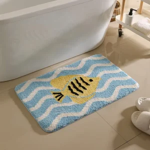 Muti Cute Cartoon Flocked Bath Rug Non Slip Water Absorbent Machine Washable Bathroom Mat Floor Mat for Bathroom Entrance