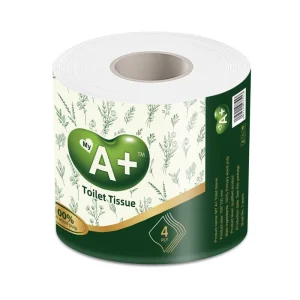 My A+ Brand OEM High Quality 3ply 4ply 100% Wood Pulp Toilet Tissue Paper Customized Printed Clean Paper Roll