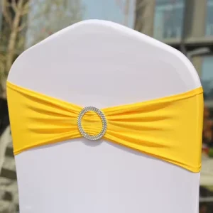 N475 Multiple Colors Spandex Elastic Wedding Decorative Chair Sashes With Buckle Slider
